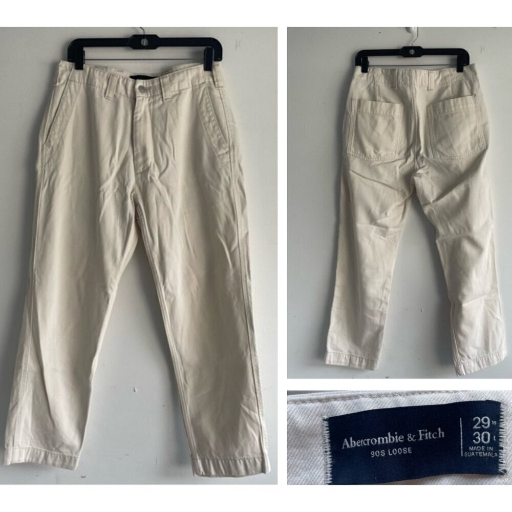 Abercrombie & Fitch Cream 90s Loose Pants 22549